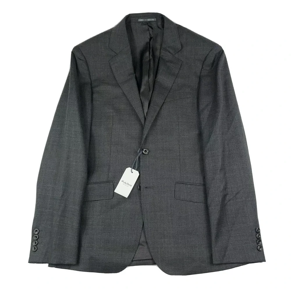 Hardy Amies‎ Gray Pure Wool Mens Microchecked Blazer Size 38R NWT